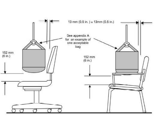 BIFMA 5.1 Equipo de ensayo de muebles / Máquina de ensayo de impacto de sillas de oficina / Tester de durabilidad de impacto de asiento