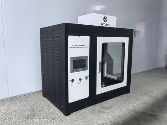 Buen precio Teste de inflamabilidad de la ropa de protección ISO 15025 con construcción de acero inoxidable y aplicación automática de llama en línea