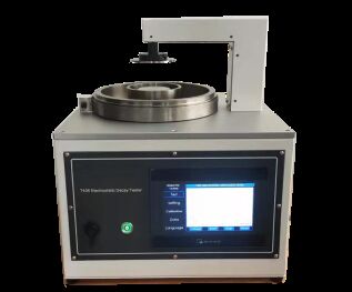Buen precio EN 1149-3 Ropa de protección Probador de desintegración de carga electrostática con pantalla táctil a color de alta definición Módulo de descarga de alto voltaje y sensor de detección electrostática de alta precisión en línea